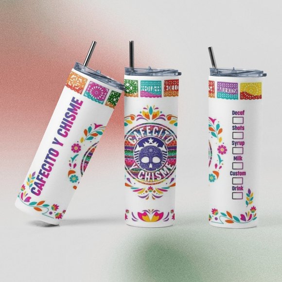 Cafecito & Chisme  (Coffe & Gossip) Tumbler - Picture 1 of 3